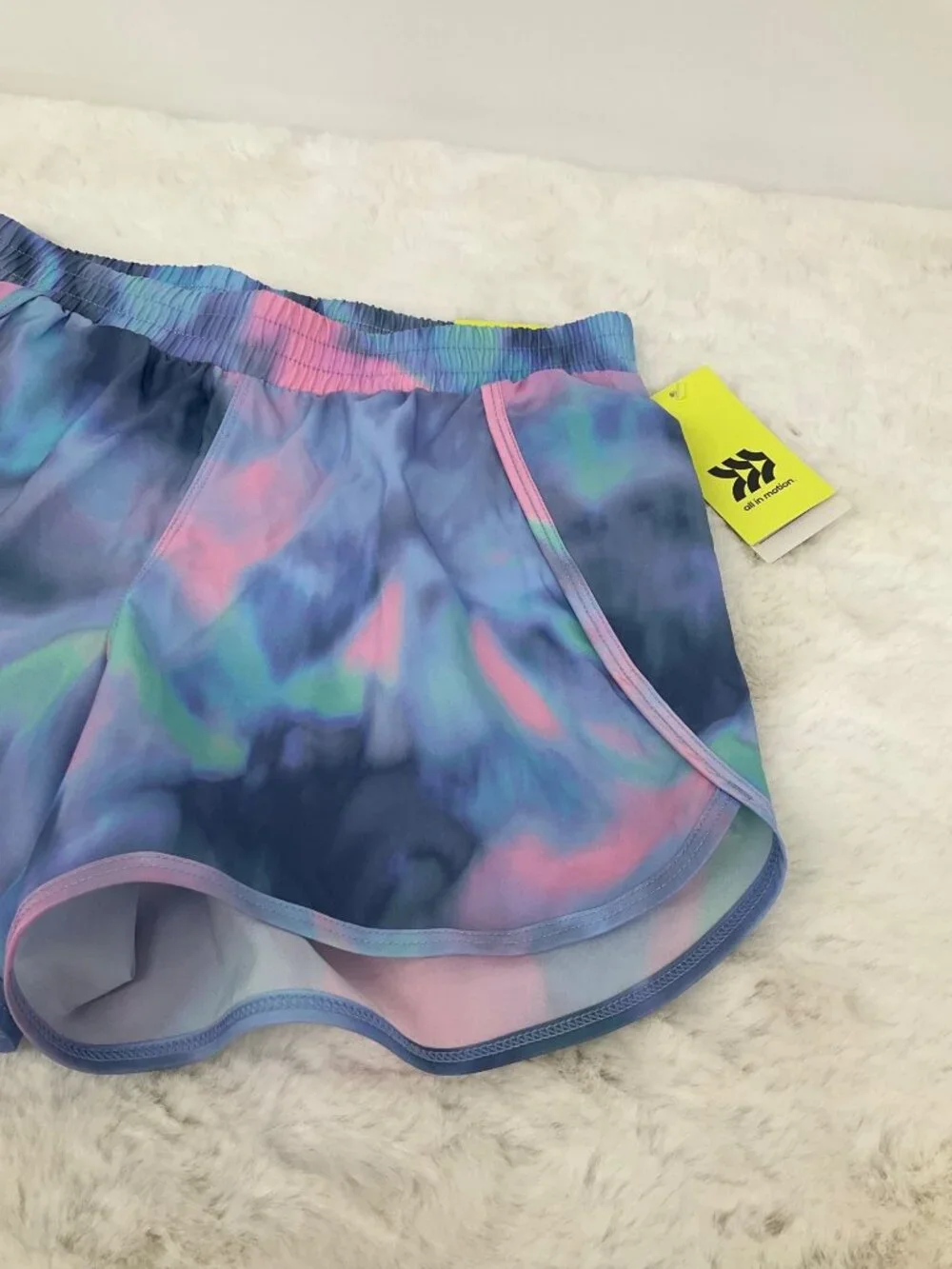 All In Motion Bottoms size XL (14) Girls Tie-Dye Athletic Shorts Blue/ Pink/Pur